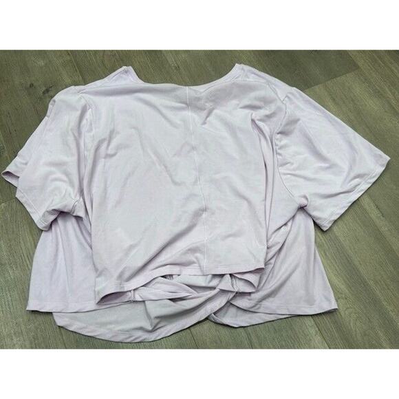 Nike Womens Twist Cropped Top Short Sleeve Crew Neck Swoosh Logo Purple Size 3X - Picture 3 of 10